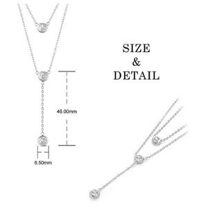 S. the Widow Jewelry - 3 Stone Silver Drop Necklace S. the Widow Jewelry - 3 Stone Silver Drop Necklace